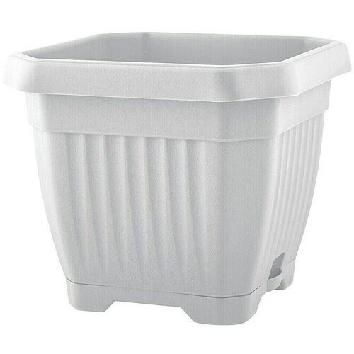  Četvrtasta tegla za cvijeće (D x &amp;Scaron;: 25 x 25 cm, Plastika, Bijela) Slike