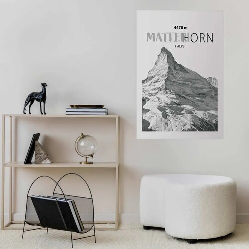  Plakat - The majestic Matterhorn mountain peak crown of mountains mountain landscape 60x90 Bez okvira s margom Cene