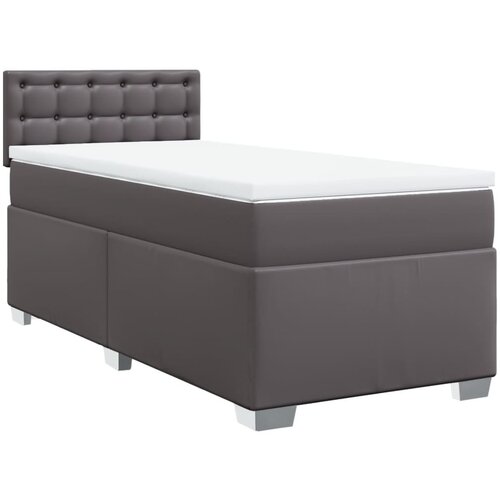 vidaXL Krevet s oprugama i madracem sivi 80 x 200 cm od umjetne kože Cene
