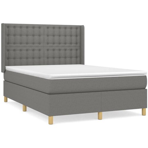Maison Chic Box spring posteljni - Vzmetna postelja z vzmetnico temno siv 140x190 cm blago SL20240, (21893602) Cene