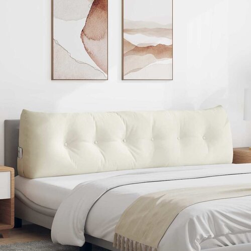 vidaXL Poglavni vzglavnik krema 180 x 24 x 50 cm Žamet Cene