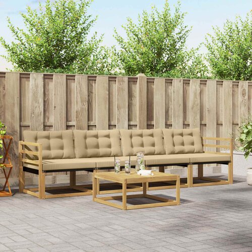  Set vanjskih sofa 5 pcs Bijela i bež 79 x 79 x 37 cm Cene