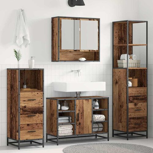 vidaXL set namještaja za kupaonicu 4 pcs staro drvo 80 x 33 x 60 cm Cene
