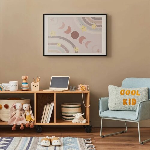  Plakat - Phases of the Moon with a Rainbow 60x40 Crni okvir s margom Slike