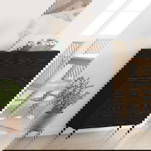 vidaXL Kreveta Crni hrast 69,5 x 34 x 90 cm Obrađeno drvo i čelik Cijene