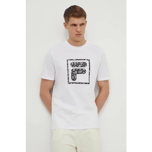 Fila Pamučna majica za muškarce, boja: bijela, s tiskom