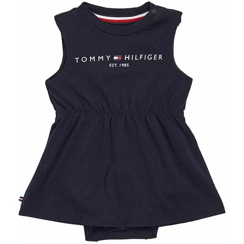 Tommy Hilfiger Obleka za dojenčka mornarsko modra barva