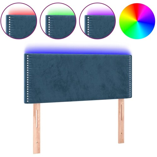 Maison Chic led posteljno vzglavje - vzglavna omarica - nočna omarica temno modro 100x5x78/88 cm žamet, (21711891) Slike