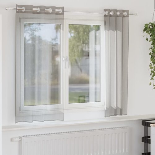 vidaXL Voile zavese z vponkami 2 kosa svetlo siva 140x175 cm Cene
