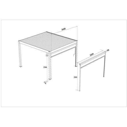 Gardenson Rolo Za Pergolo Rollo, Bela, 340cm Slike