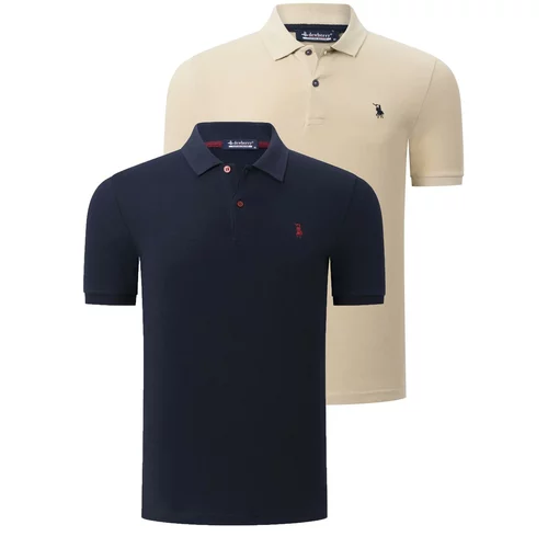Dewberry DUO SET T8561 MENS TSHIRT-LACQUERED-BEIGE