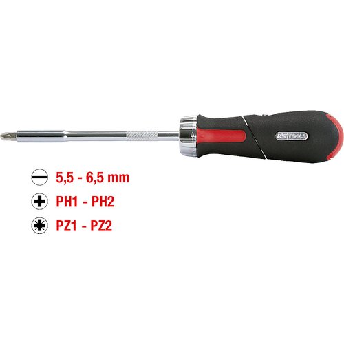 Ks Tools Izvijač z nastavki 1/4&amp;#039;&amp;#039; z ragljo in revolverskim držalom, dolžina 260 mm, 7 kosov Slike