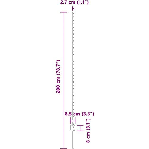  Stup za ogradu 11 pcs Zelena 160 cm Čelik Slike