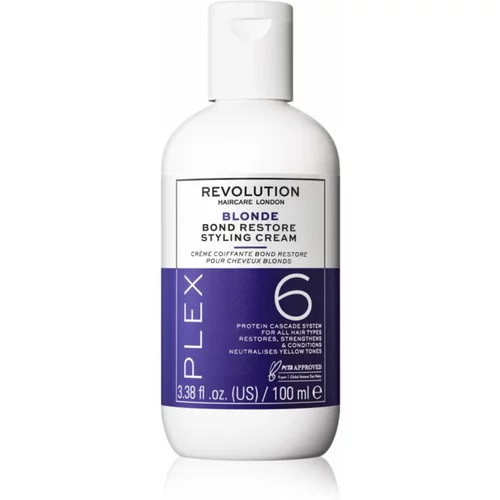 Revolution Haircare Plex Blonde No.6 Bond Restore Styling Cream njega bez ispiranja za regeneraciju za oštećenu kosu 100 ml