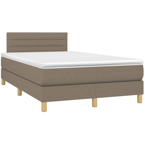 VidaXL Krevet s oprugama i madracem smeđesivi 120 x 190 cm od tkanine Slike