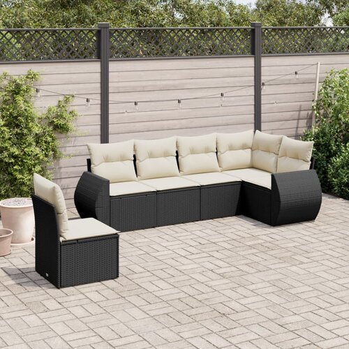  6-dijelni set vrtnih sofa s jastucima crni od poliratana Cijene