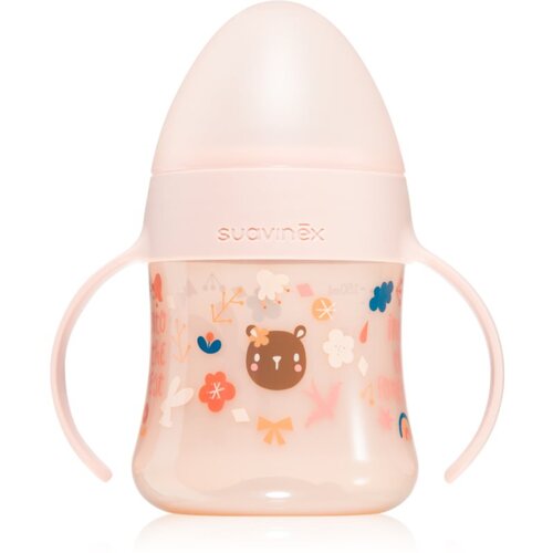 Suavinex Forest First dječja bočica s ručkama 4 m+ Pink 150 ml Slike