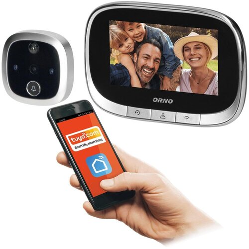 Orno Digitalna špijunka za ulazna vrata, 4.3", LCD, WiFi - OR-WIZ-1109, Siva Cijene