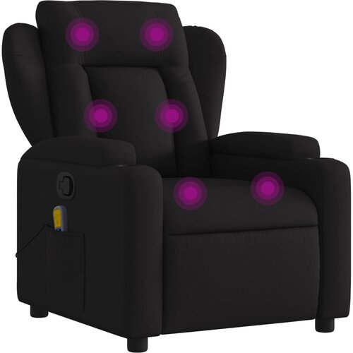 VidaXL Masažni naslanjač črno blago, (20923363) Slike