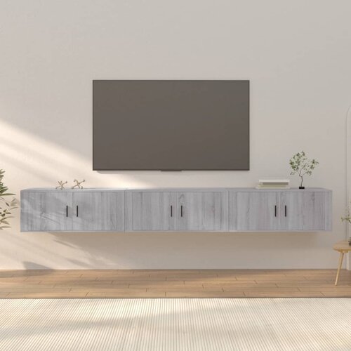 vidaXL Stenska TV omarica 3 kosi siva sonoma 100x34,5x40 cm Cene