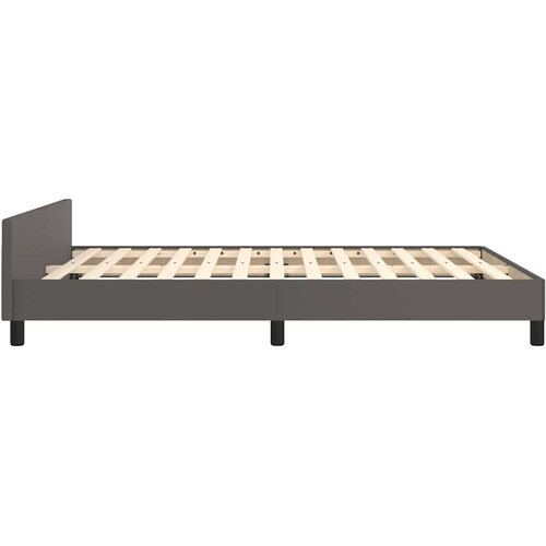  Okvir kreveta s uzglavljem bez madraca sivi 140x190 cm Slike