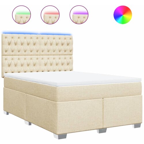 Maison Chic Box spring postelja - Vzmetna postelja z vzmetnico krem 140x200 cm blago SL11908, (21882613) Cene