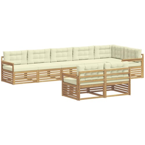 vidaXL Zunanja garnitura za sedenje 8 pcs Bela in krem Poliester, (5000281711) Cene