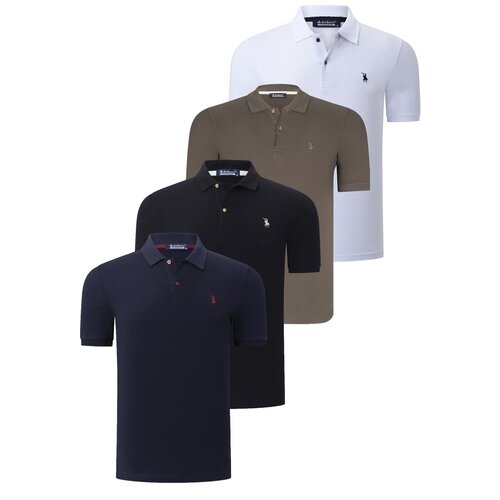 Dewberry QUAD SET T8561 MENS T-SHIRT-BLACK-WHITE-NAVY BLUE-GREEN Slike