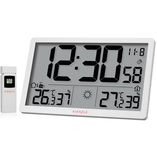KIENZLE Jumbo NEO LCD Weather Wall Clock white Slike