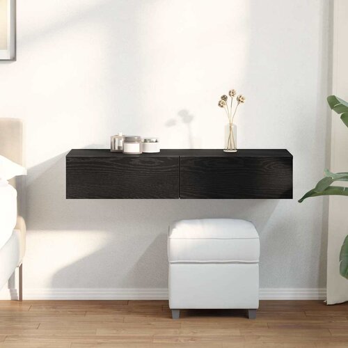 vidaXL Zidna polica s ladicama crna 100x36x19 cm izrađeno drvo Cijene