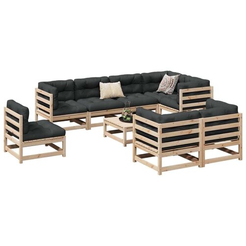  9-dijelni set vrtnih sofa s jastucima od masivne borovine Cijene