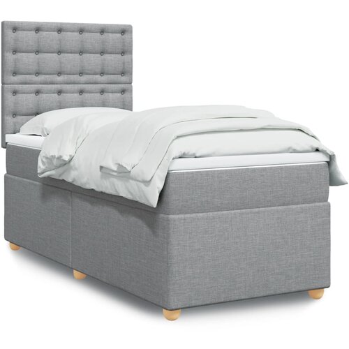 The Living Store Box spring postelja z vzmetnico svetlo siva 90x190 cm blago - Box Spring Postelja, (21428056) Slike