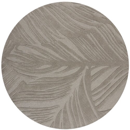 Flair Rugs Siva volnena okrogla preproga ø 160 cm Leaf - Flair Rugs Cene