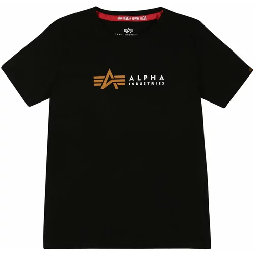 Alpha Industries Majica zlato-rumena / črna / bela