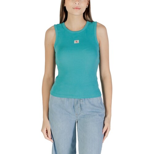 Calvin Klein Jeans Topi &amp;amp; Bluze A - WOVEN LABEL 2X2 LV047C201G Modra Slike