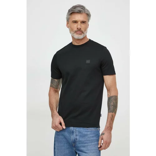 Boss Majica kratkih rukava za muškarce, boja: crna, s aplikacijom
