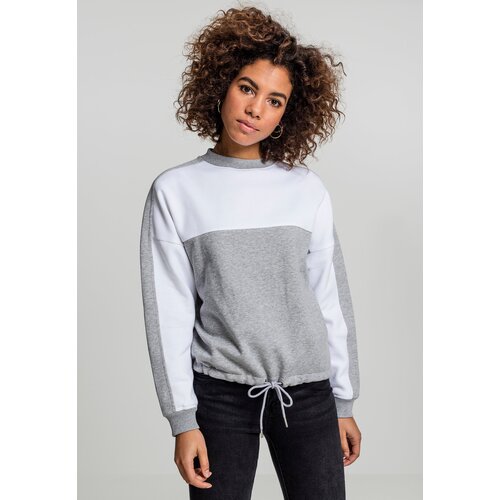 UC Ladies Women&amp;#039;s Oversize 2-Tone Stripe Crew Grey/White Slike
