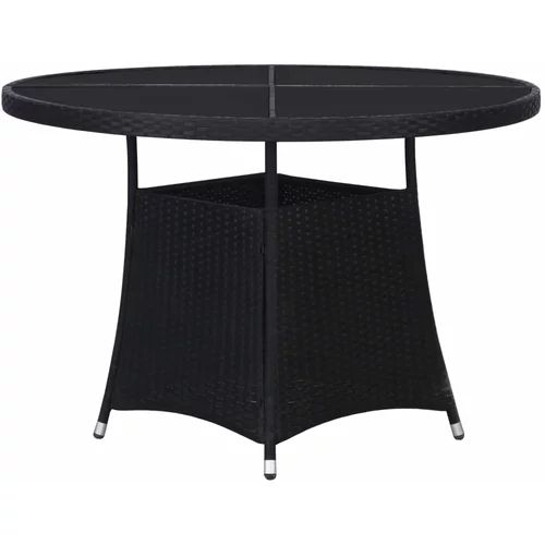  Vrtni stol crni 110 x 74 cm od poliratana