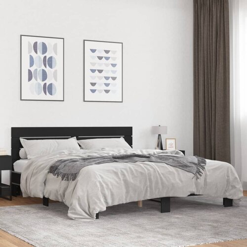 Furnova Posteljni okvir črn 180x200 cm inženirski les in kovina, (21941119) Slike