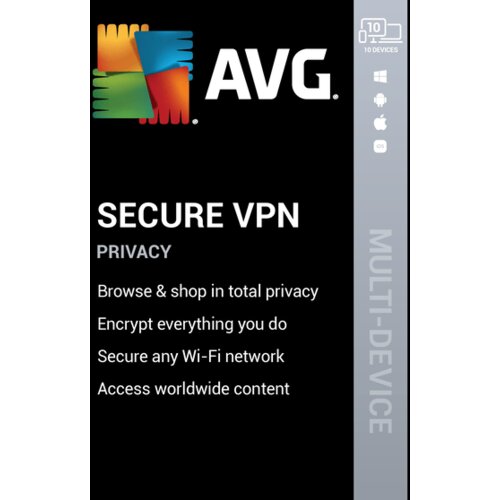 VPN AVG Secure (2024) 5 Devices 1 Year AVG Key GLOBAL Cene