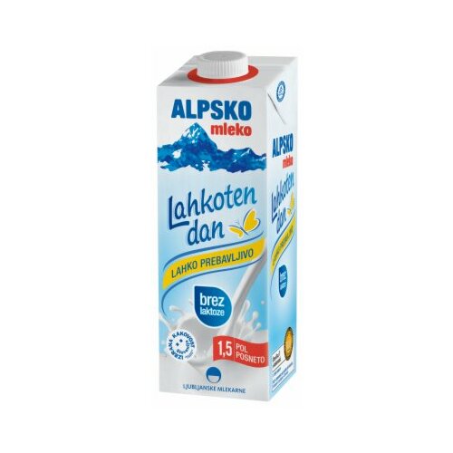 Ljubljanske Mlekarne alpsko mleko bez laktoze 1L tetra brik Slike
