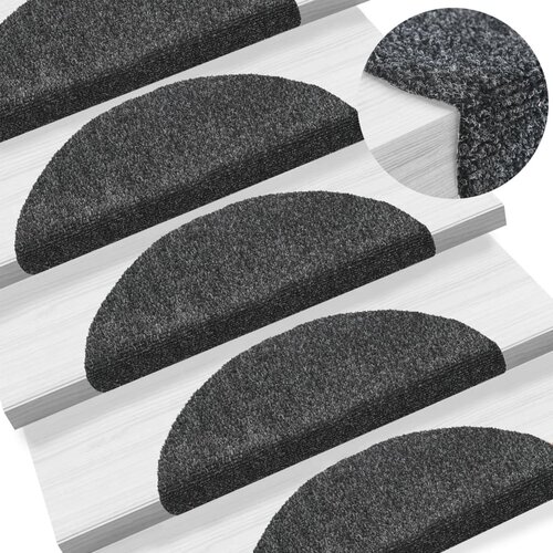 vidaXL Samolepilne preproge za stopnice 5 kosov temno sive 56x17x3 cm Cene