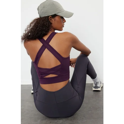 Trendyol Square Neck Sports Bra with Plum Support/Shaping Back Detail