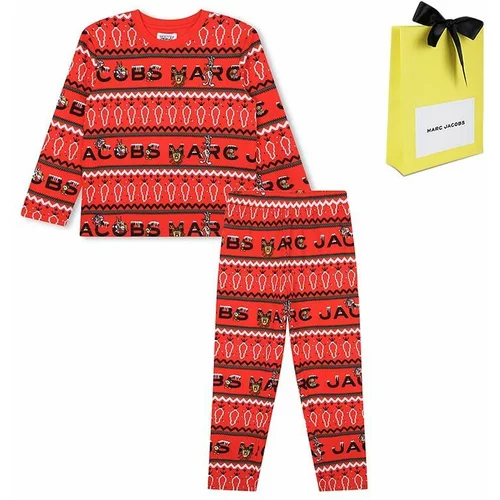 Marc Jacobs Otroška bombažna pižama x Looney Tunes rdeča barva