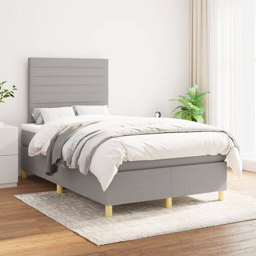 The Living Store Box spring postelja z vzmetnico svetlo siva 120x200 cm blago - Box Spring Postelja, (21517409) Slike