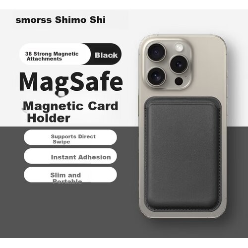  Smorss Nosač kartica za mobilni telefon iPhone 12-17, Crna Slike