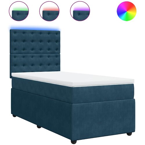 Box spring krevet s madracem plavi 90x200 cm bar&amp;scaron;unasti Slike