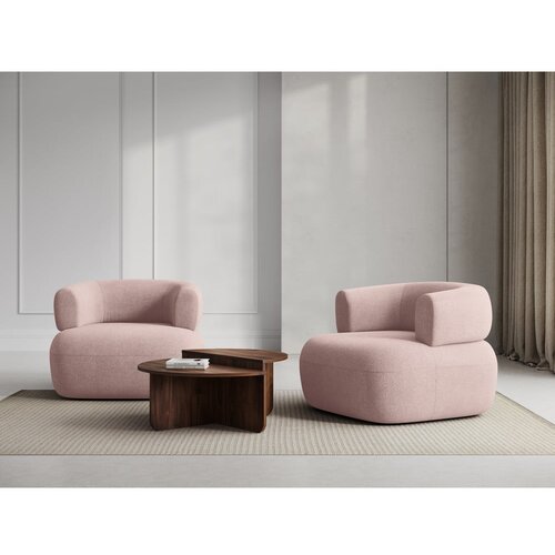 Micadoni Home Svetlo rožnat fotelj iz tkanine boucl&amp;eacute; Jenny &amp;ndash; Slike