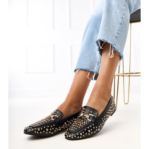 Gemre Black studded moccasins Lea Cijene