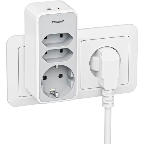 TESSAN Vtični razdelilec 330C (TS-330-C), 1x Schuko + 2x Euro vtičnici, 1x USB-A, 1x USB-C, (5000257213) Slike